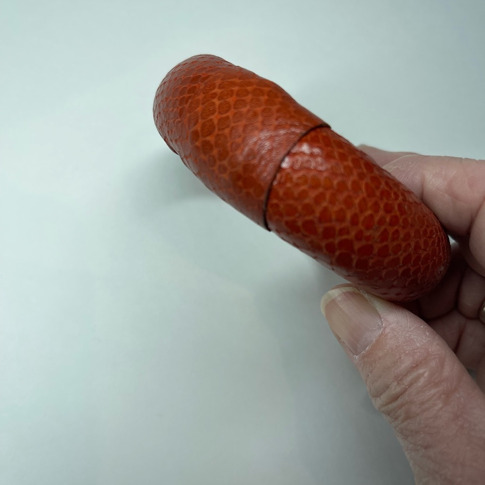 Vintage Retro bangle. Snakeskin leather look, made in India.
